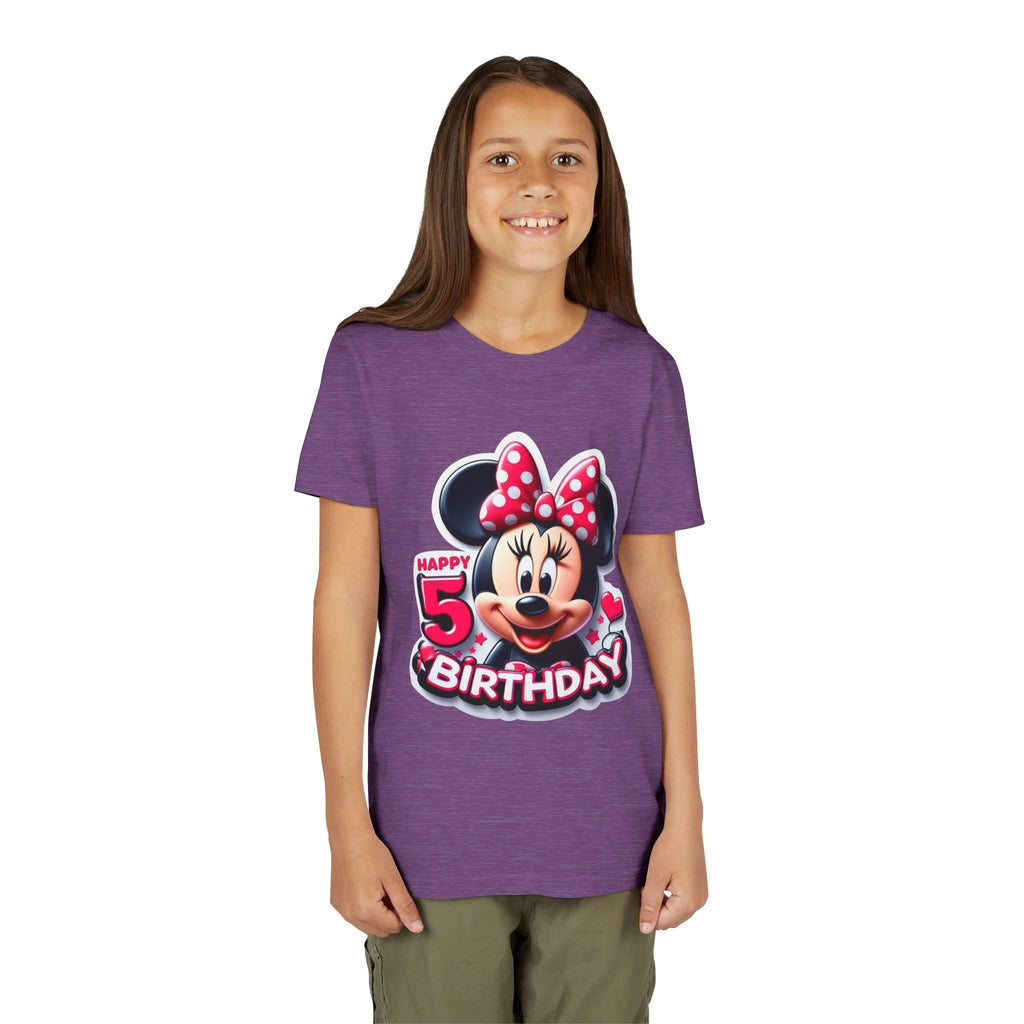 Minnie Mouse Happy 5th Birthday Youth Tee