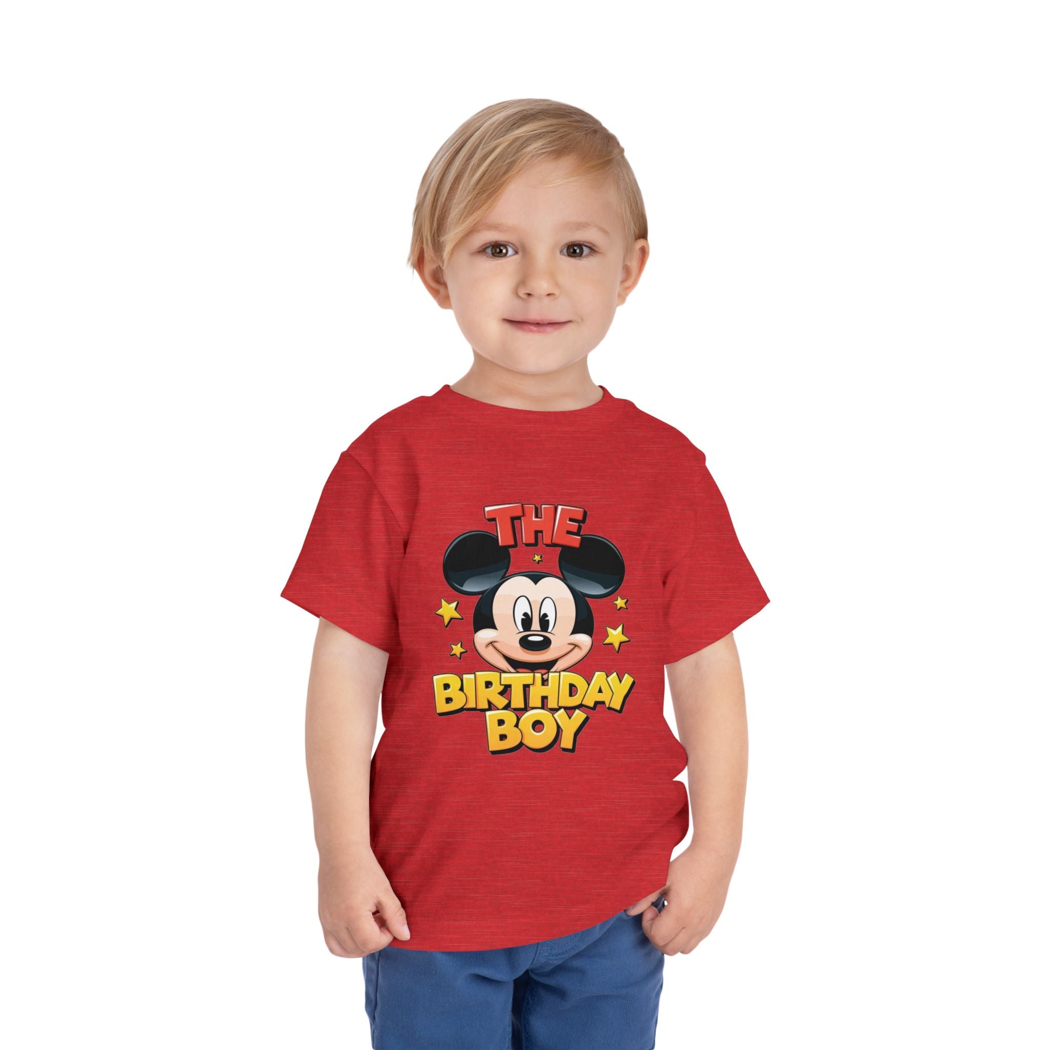 Toddler Tee — "The Birthday Boy" Cartoon Mouse Party Shirt