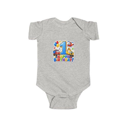 1st Birthday Infant Bodysuit - Colorful Number One Party Design