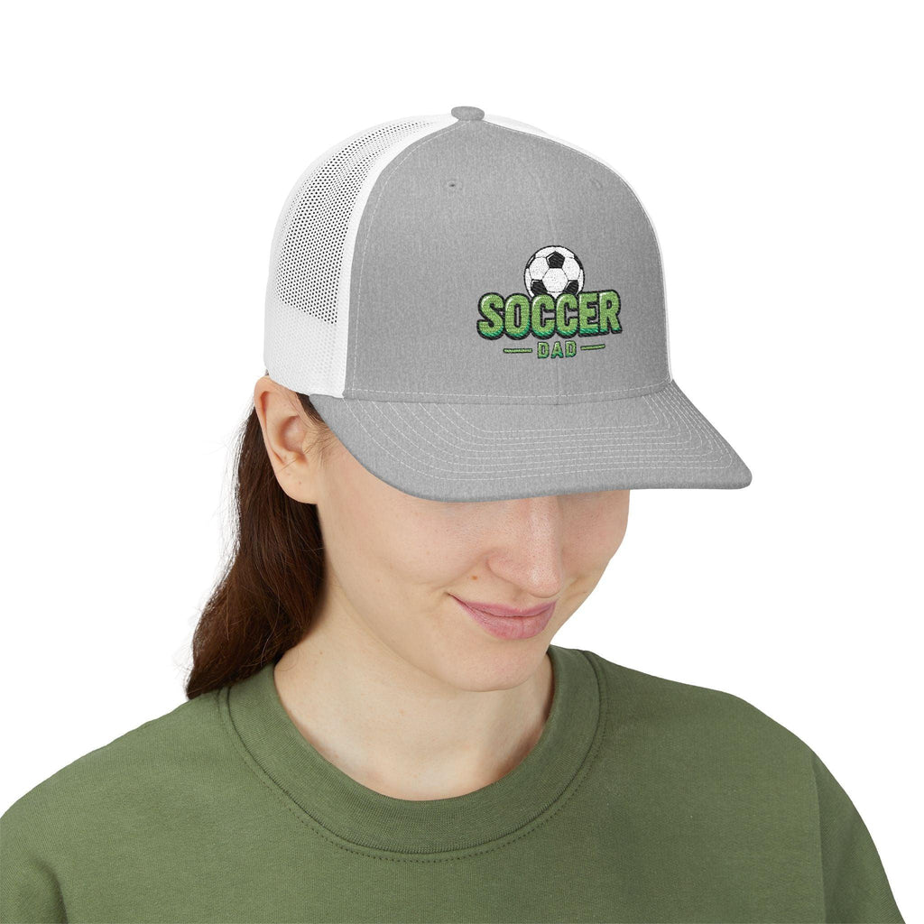 Soccer Dad Trucker cap– Embroidered Ball Design Snapback Cap.