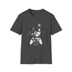 Gamer 'Never Quit' T-Shirt — Headphones & Controller Retro Gaming Tee