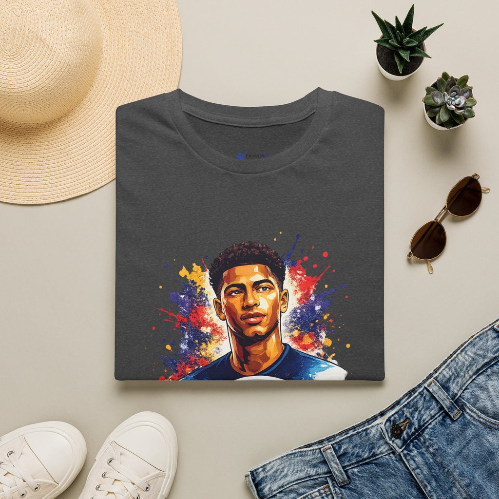 Portrait T-Shirt — Color Splash Football Player Graphic ("England legend")