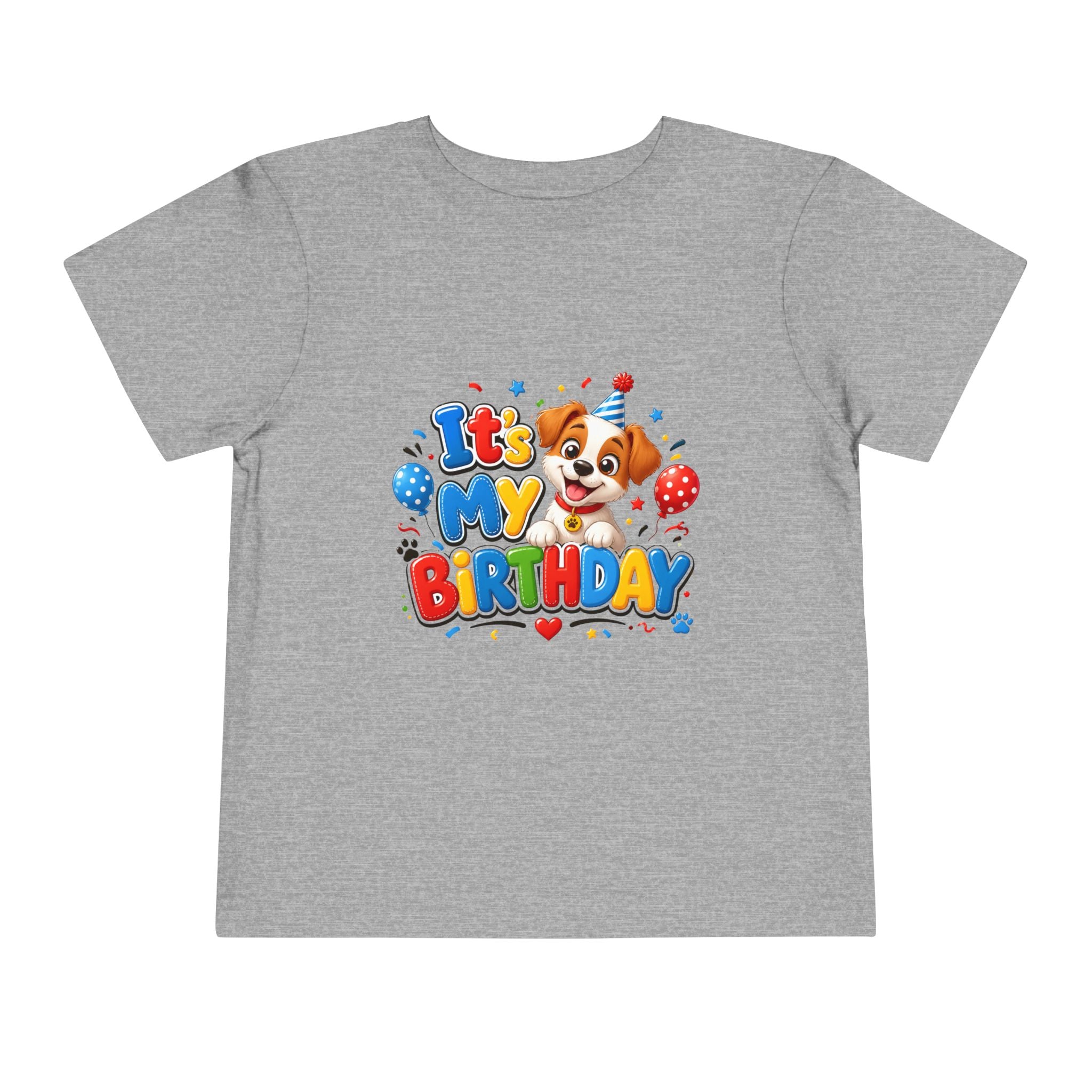 Toddler Birthday Tee — "It's My Birthday" Puppy Party Shirt