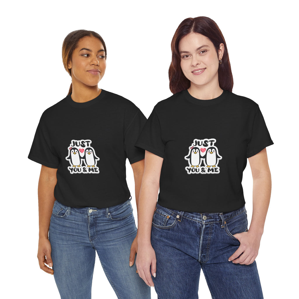 Just You & Me Penguin Tee — Cute Couples Graphic T-Shirt