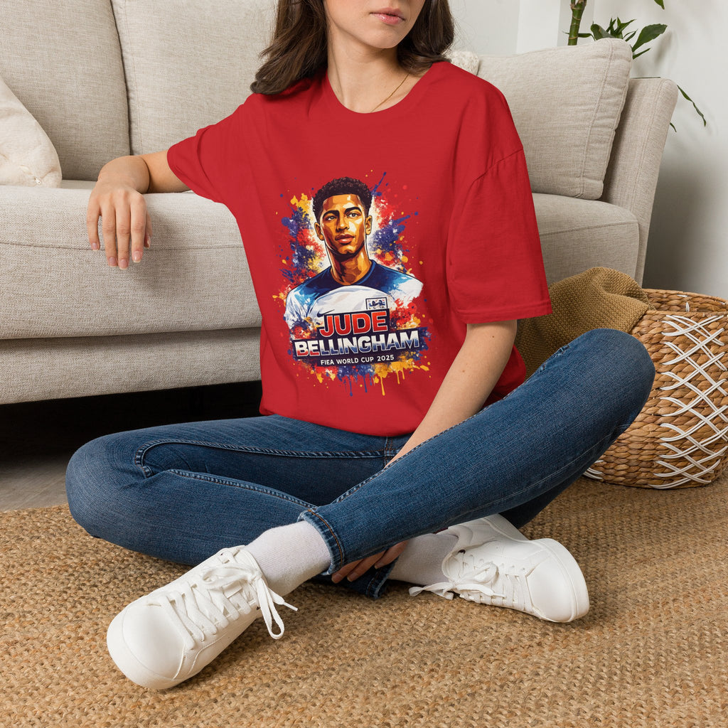 Portrait T-Shirt — Color Splash Football Player Graphic ("England legend")