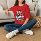 Portrait T-Shirt — Color Splash Football Player Graphic ("England legend")