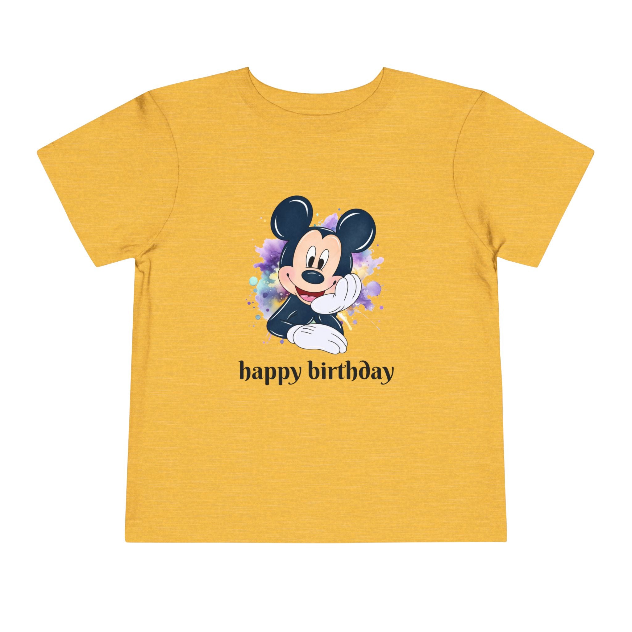 Toddler Tee — Cute Mickey "happy birthday" Birthday Shirt for Kids