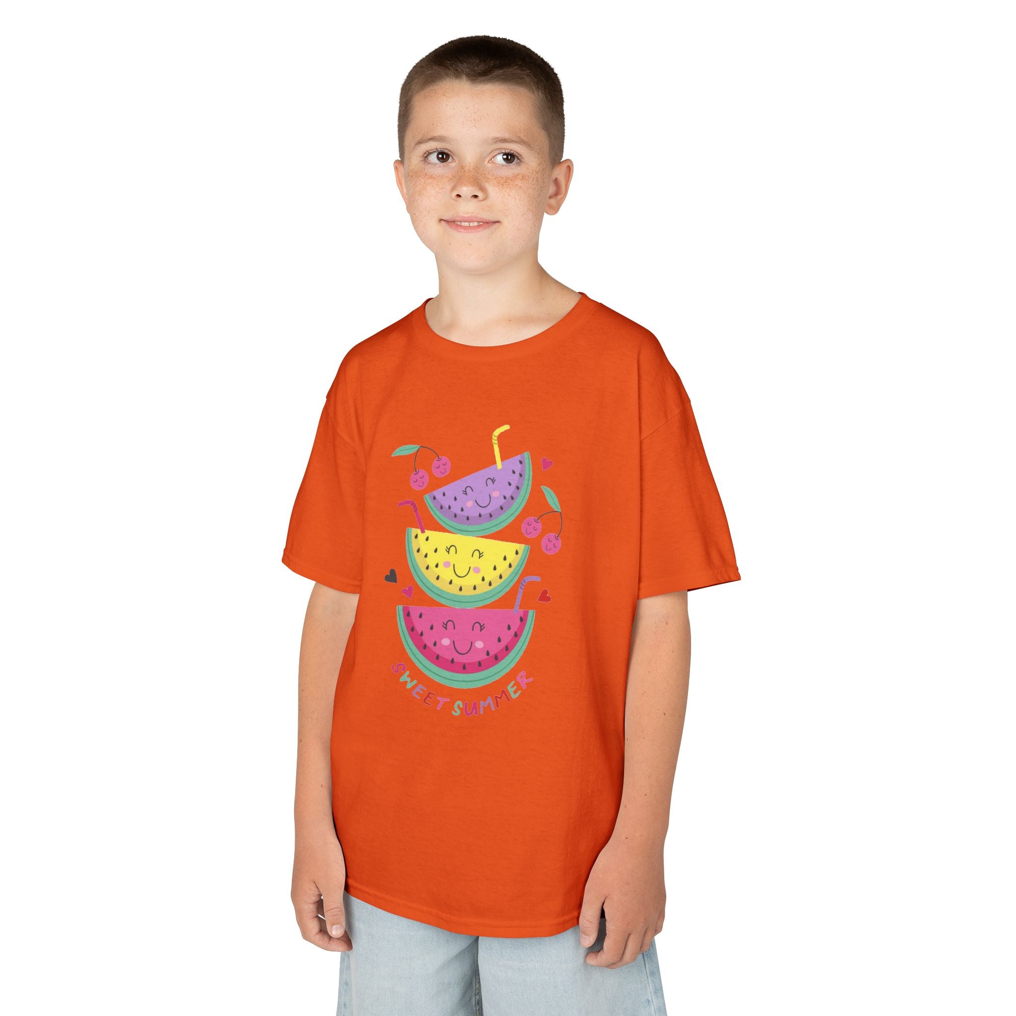 Kids T-Shirt — Cute Stacked Watermelon Illustration with "Sweet Things" Text