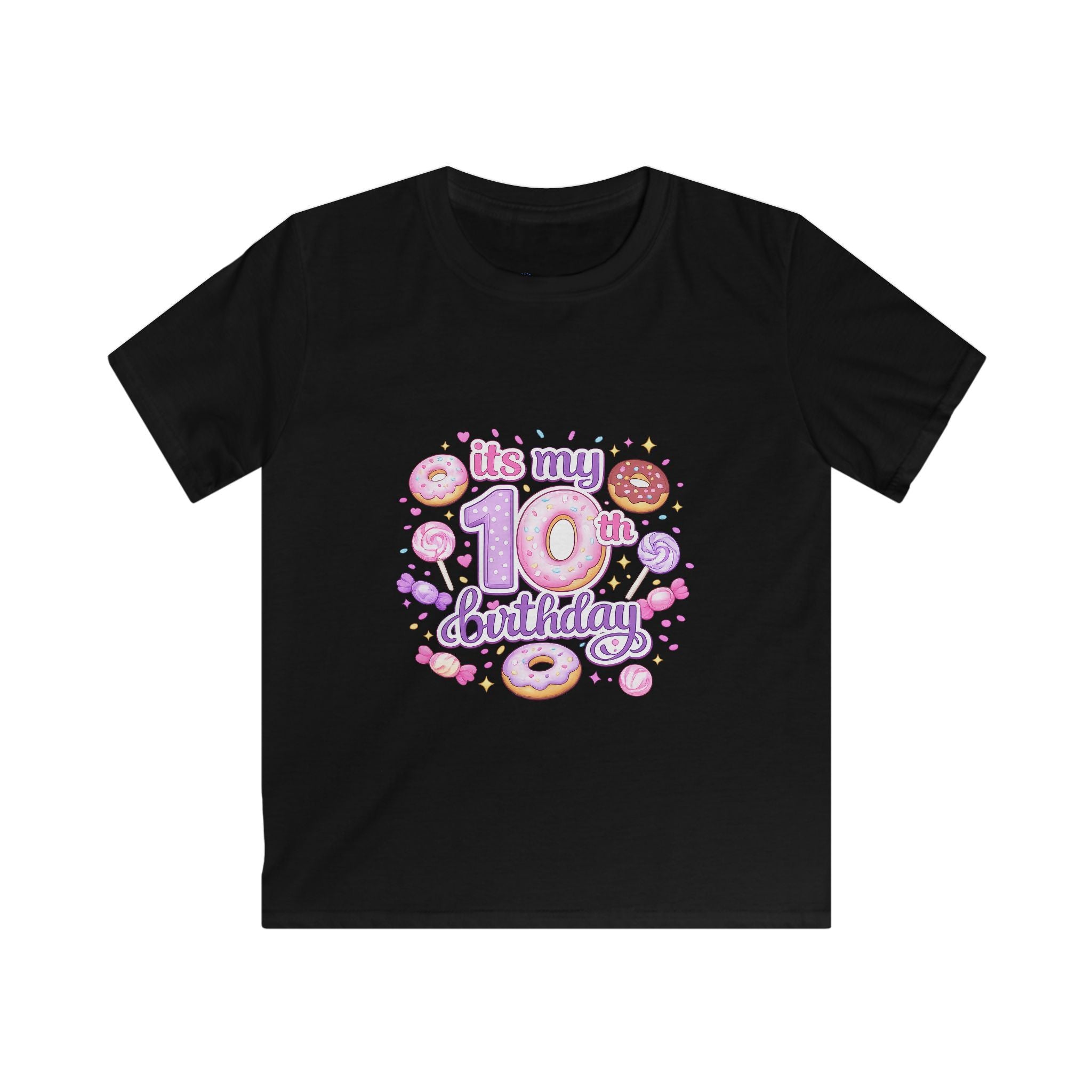 Kids 10th Birthday T-Shirt — “It's My 10th Birthday” Fun Donut Design
