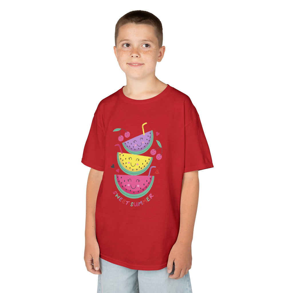 Kids T-Shirt — Cute Stacked Watermelon Illustration with "Sweet Things" Text