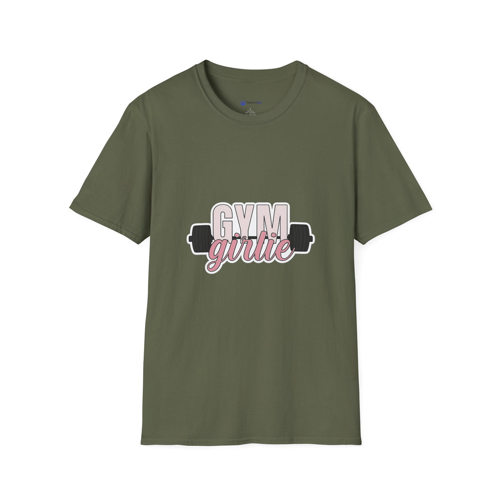 Gym Girlie T-Shirt — Women’s Fitness Tee with Barbell Graphic