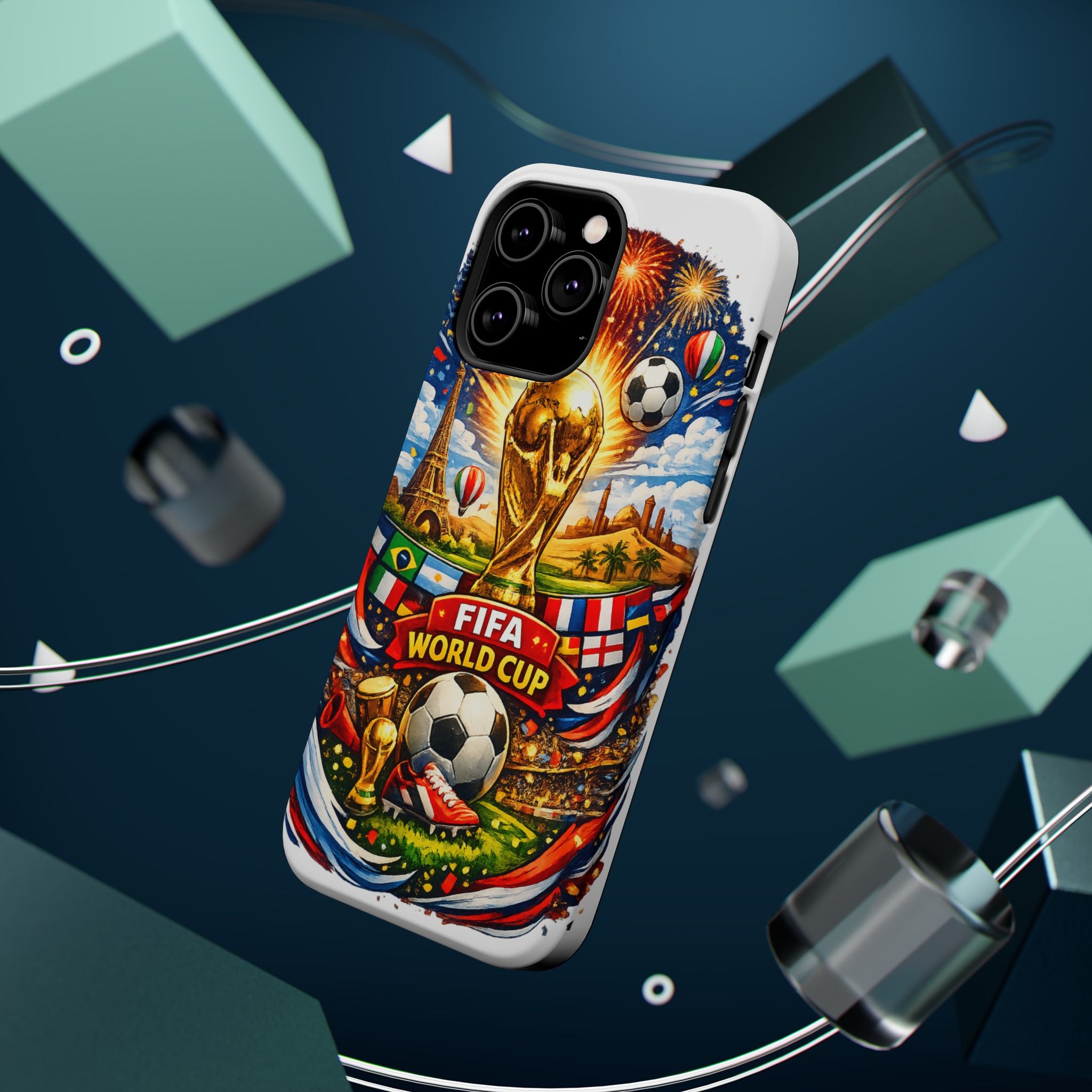 Soccer Magnetic Impact-Resistant Phone Case — FIFA Trophy Design