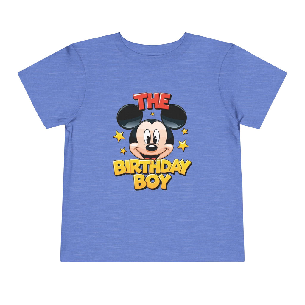 Toddler Tee — "The Birthday Boy" Cartoon Mouse Party Shirt