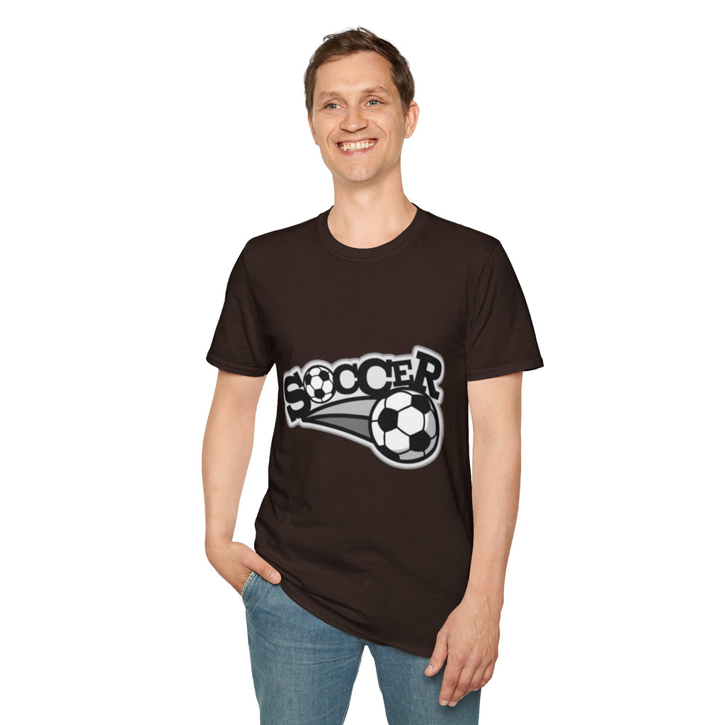 Soccer Graphic T‑Shirt — Retro Black & White Soccer Logo Tee