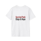 Unisex - Legends Unite Fans’ Choice World Cup T-Shirt — “Survival Pack: Chips & Hope”.