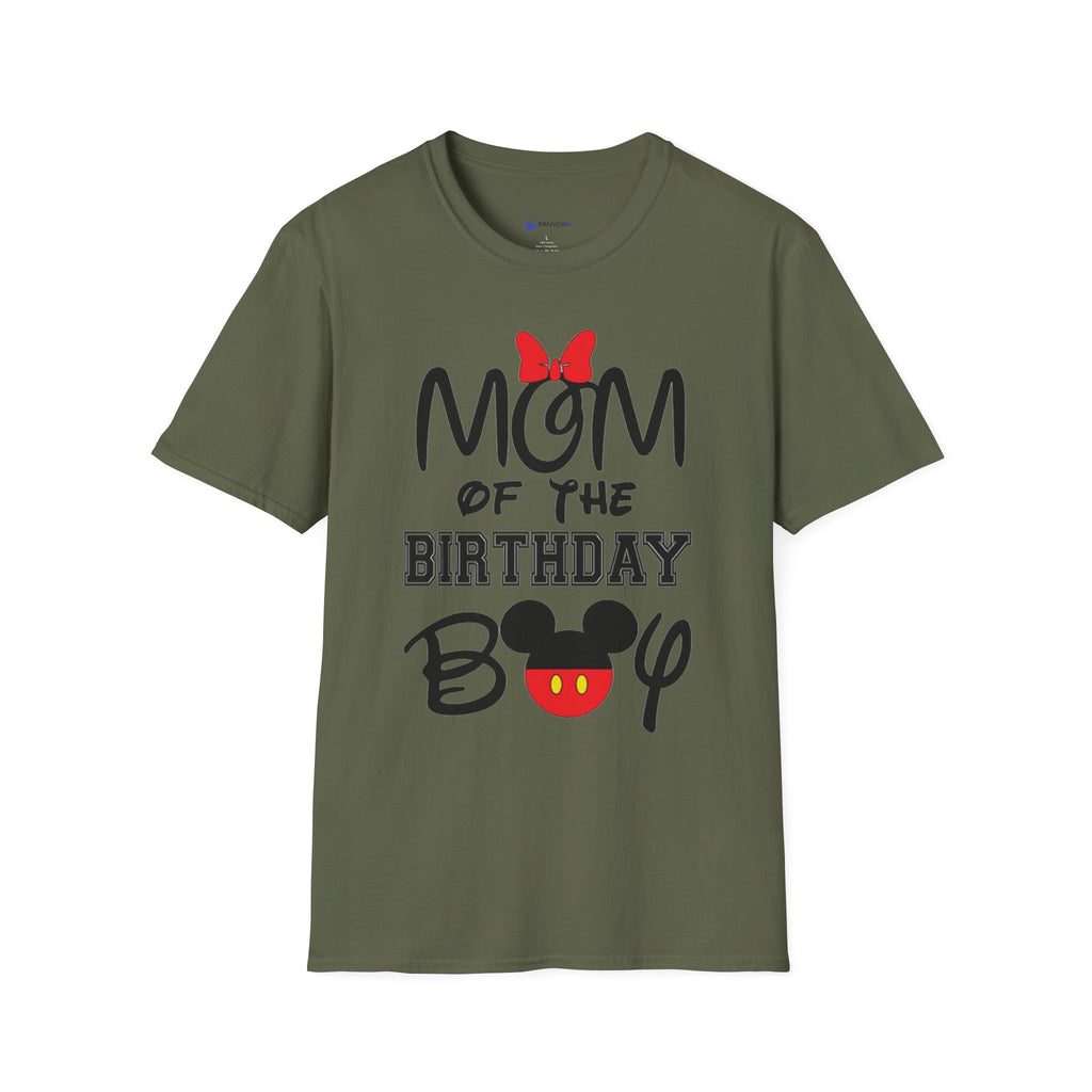 Mom of the Birthday Boy T-Shirt — Cute Minnie/Mickey Theme Disney Birthday Tee