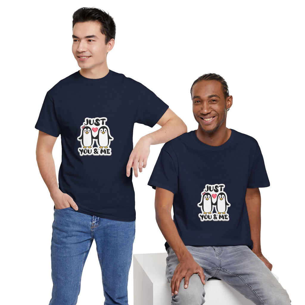 Just You & Me Penguin Tee — Cute Couples Graphic T-Shirt