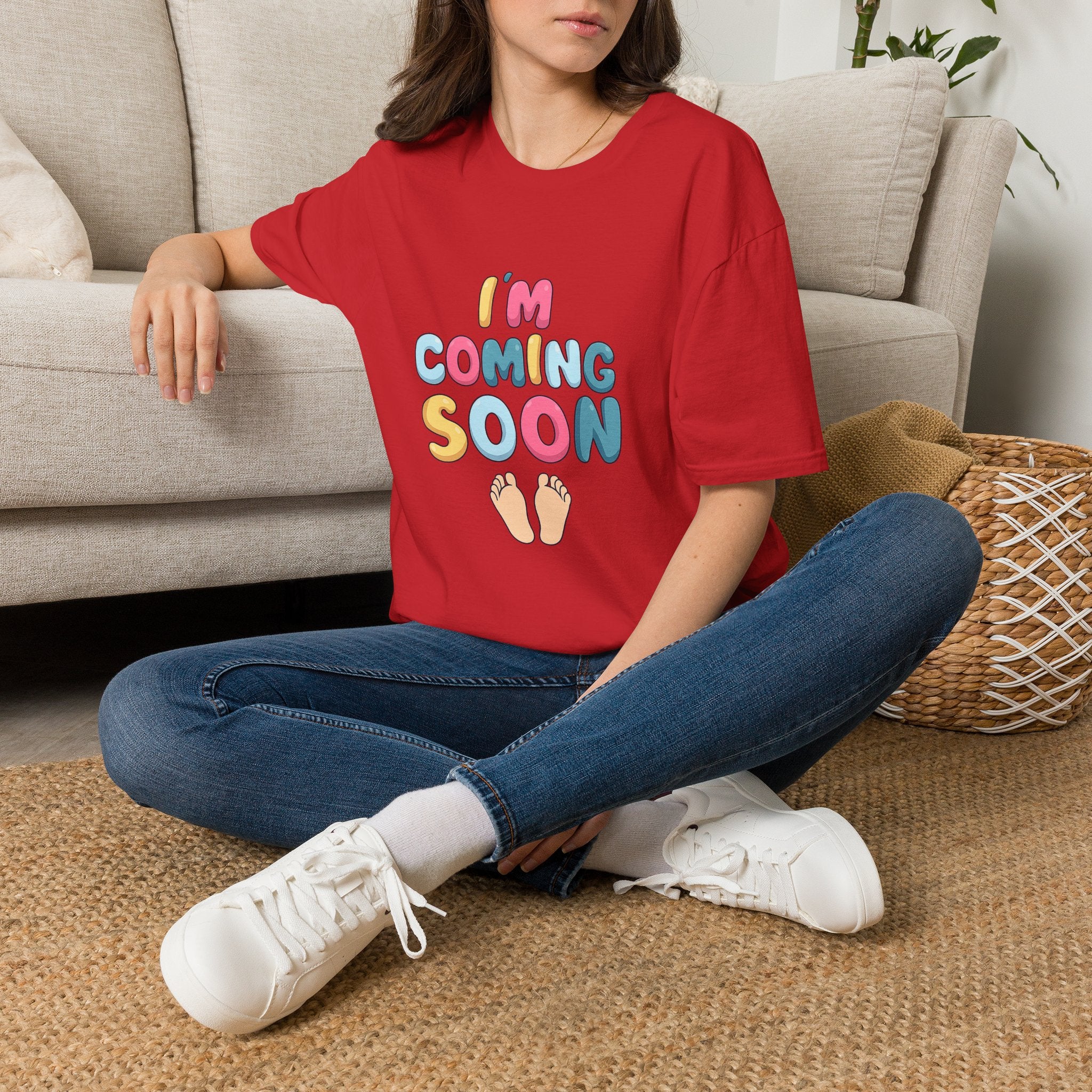 Maternity T-Shirt "I'm Coming Soon" Baby Announcement Tee