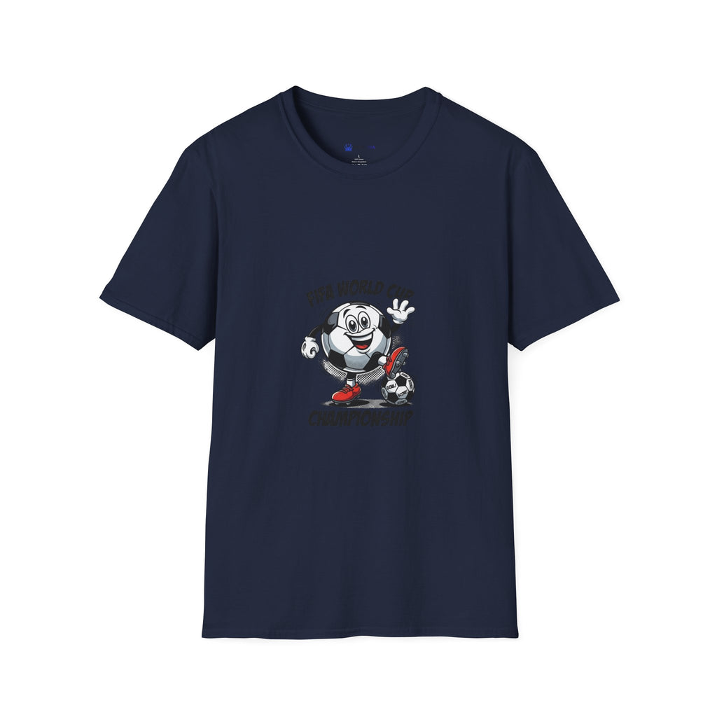 SPORTS comic style Cartoon Mascot T-Shirt — Championship Soccer Tee