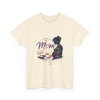 Mom Silhouette Sunset T-Shirt — "Super Mom" Graphic Tee for Mother's Day.