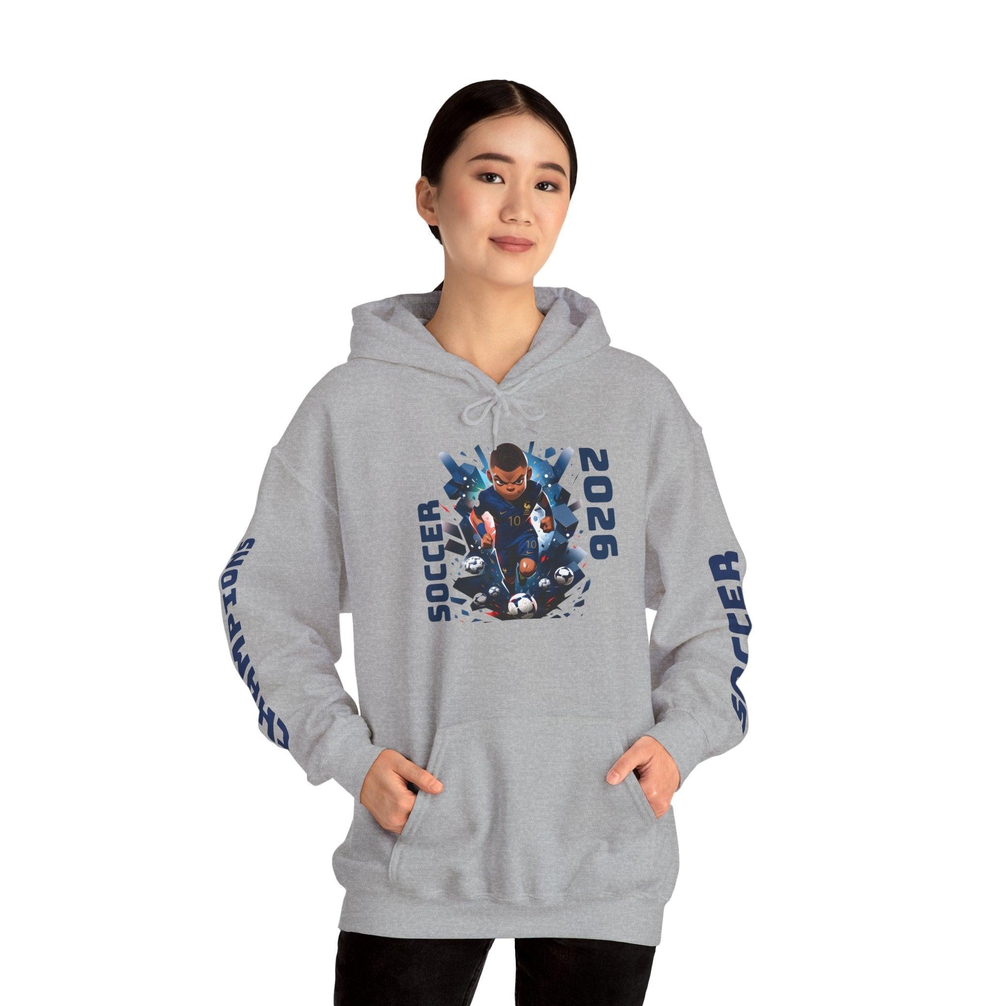 World Cup 2026 Soccer Hoodie — Champions Sleeve Design.