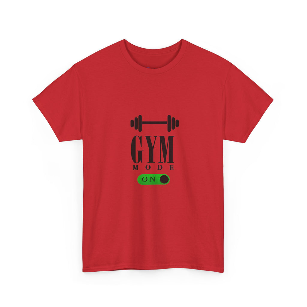 Gym Mode On T-Shirt — Workout Tee with Barbell Graphic