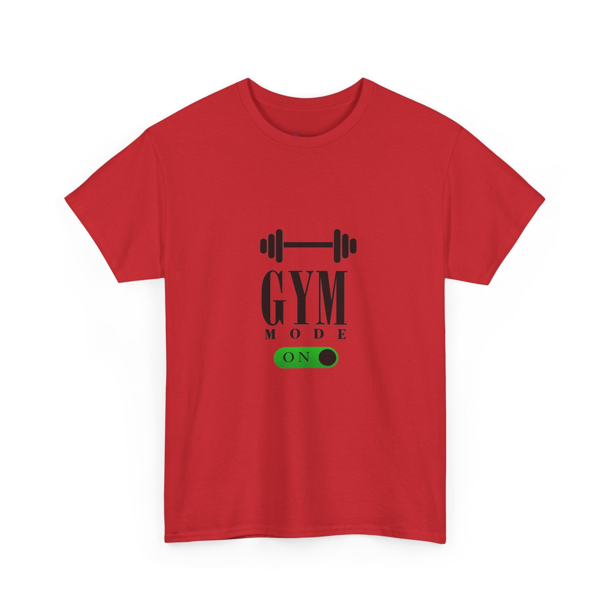 Gym Mode On T-Shirt — Workout Tee with Barbell Graphic