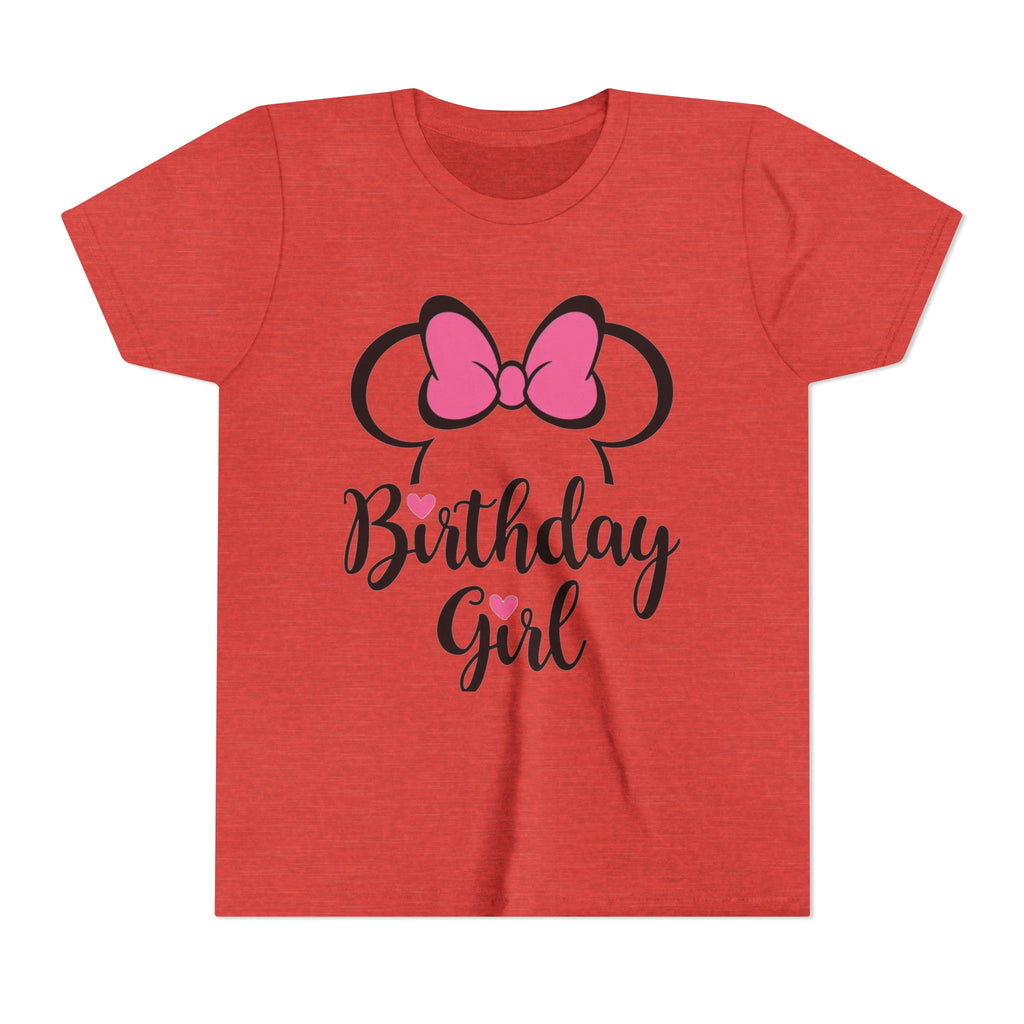 Birthday Girl Youth Tee — Pink Bow Party Shirt for Girls