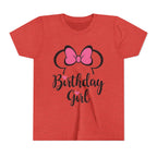 Birthday Girl Youth Tee — Pink Bow Party Shirt for Girls