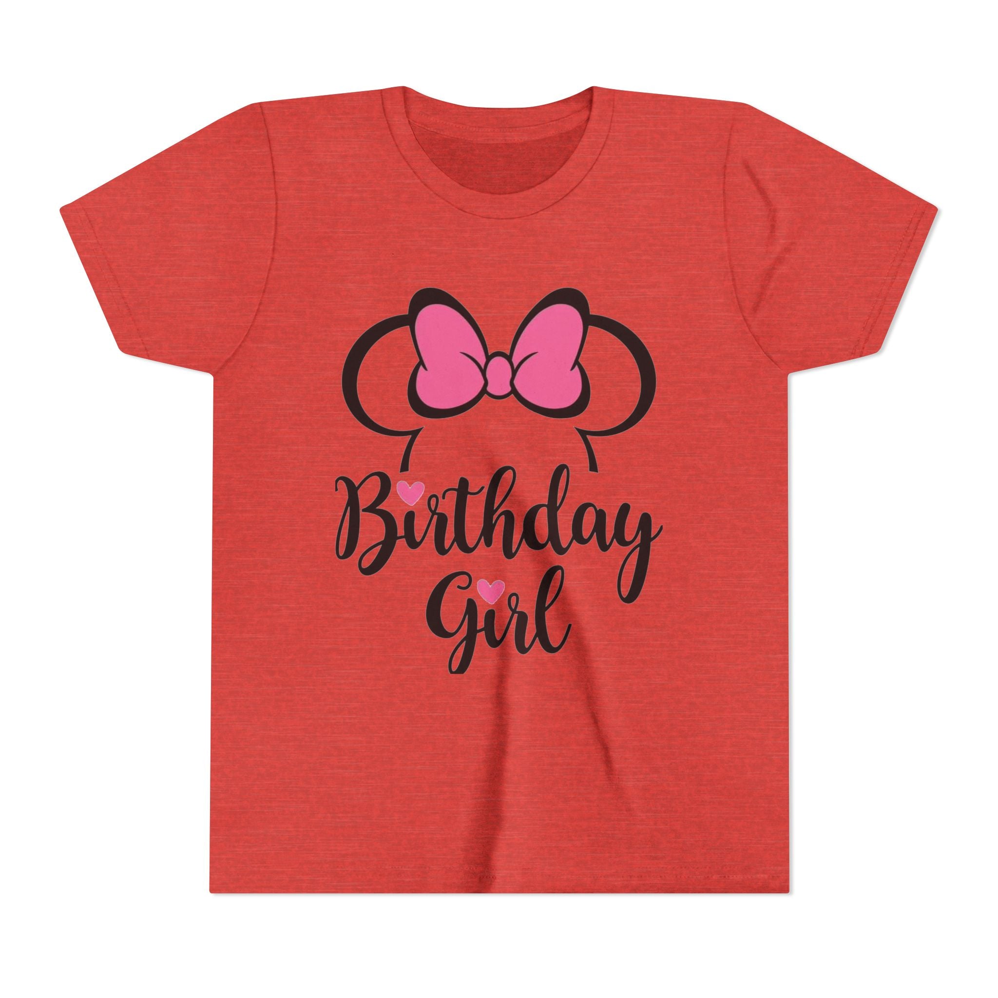 Birthday Girl Youth Tee — Pink Bow Party Shirt for Girls