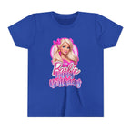Youth Tee — "Barbie Happy Birthday" Pink Birthday Graphic Shirt