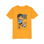 Youth Soccer Tee – Cute Cartoon Player "Ready to Score" Kids Jersey