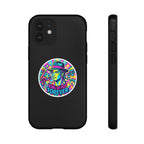 Matte Black iPhone Tough Cases 12 to 17 Pro Max  — "King of Pop Forever" Retro Pop Art Phone Case.