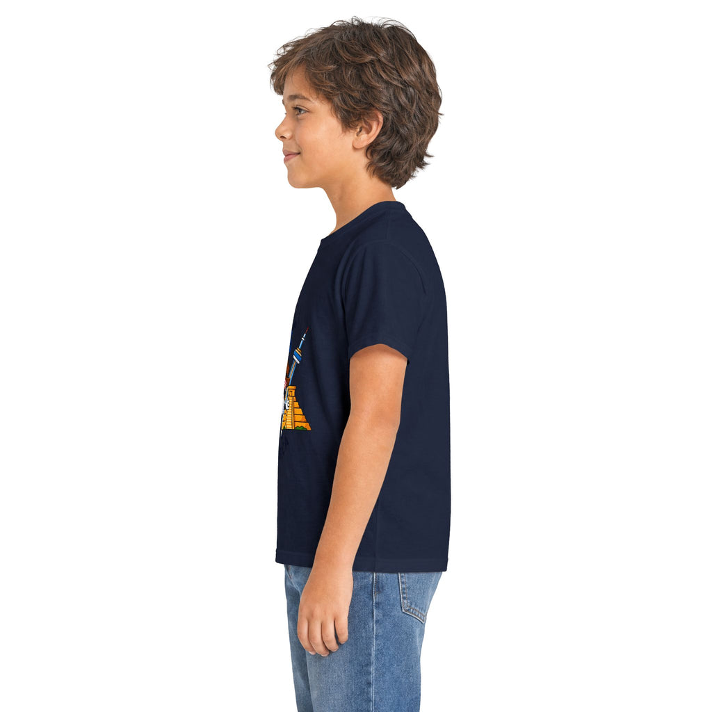 Kids Tee -  America Soccer Mascot & Landmarks