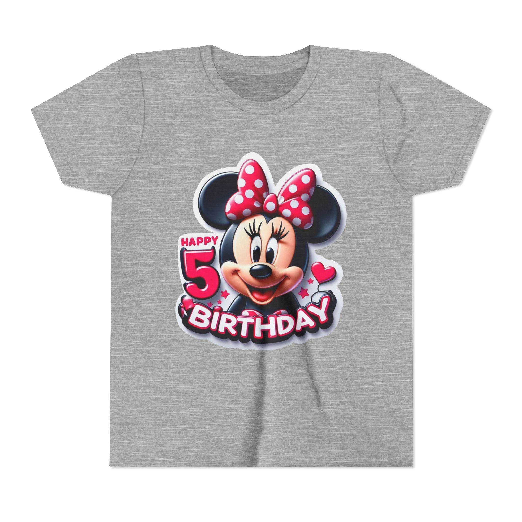 Minnie Mouse Happy 5th Birthday Youth Tee