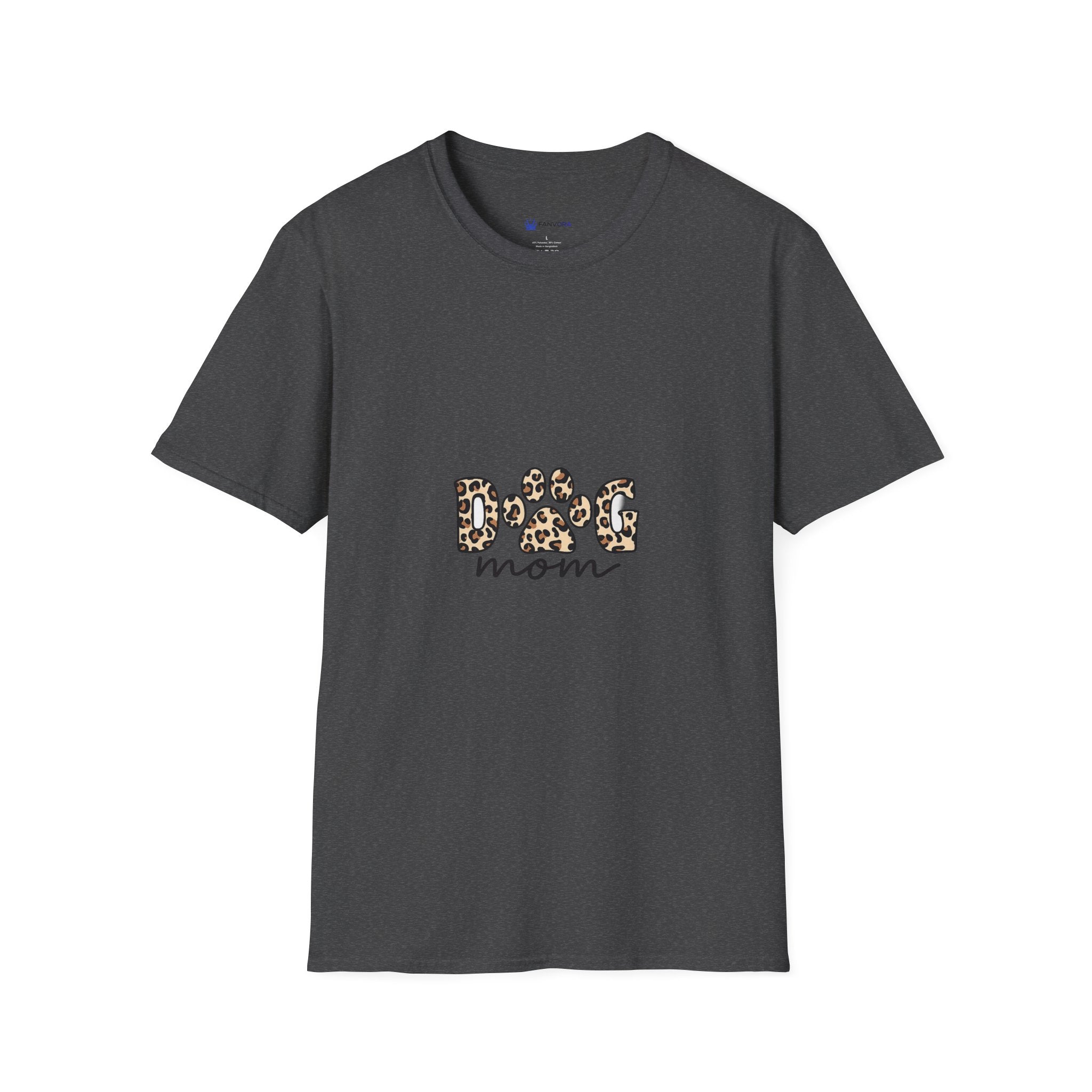 Dog Mom T‑Shirt — Leopard Paw 'DOG' Graphic Tee for Pet Lovers