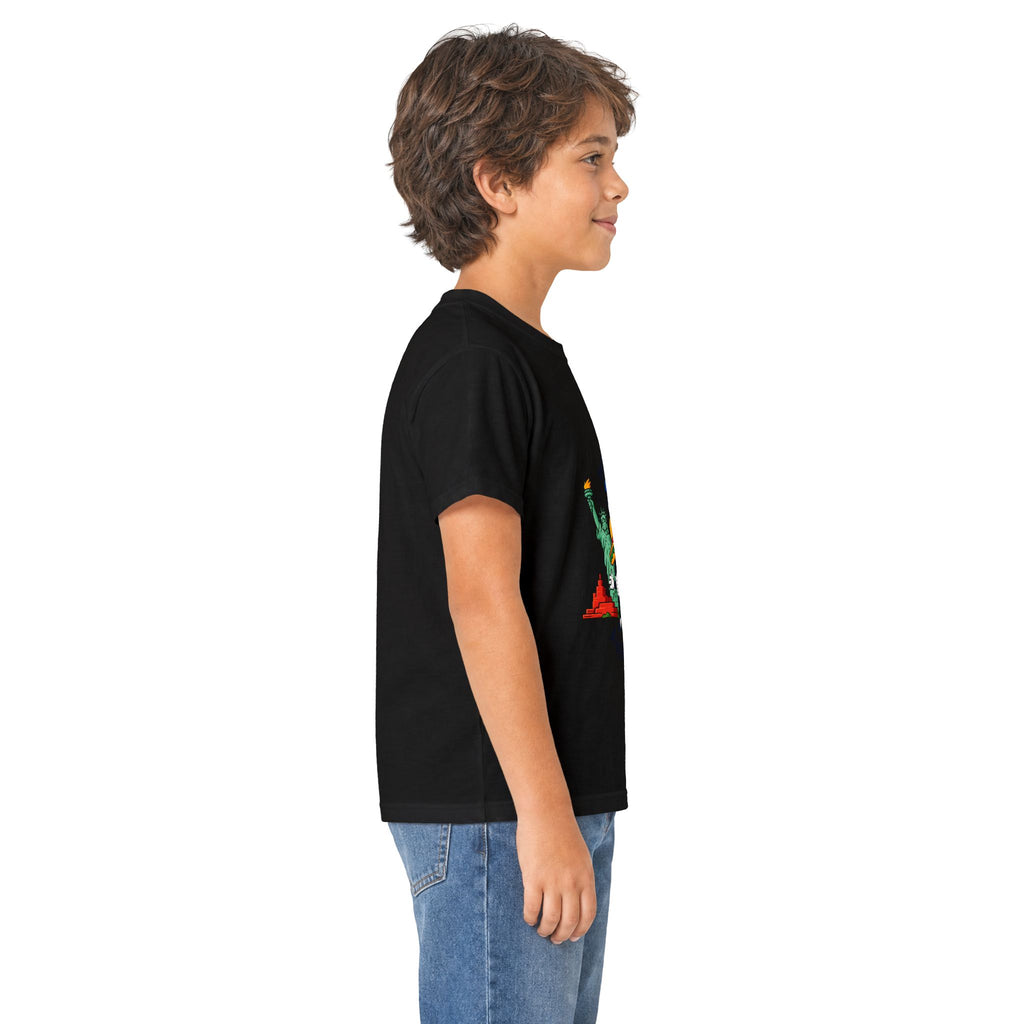 Kids Tee -  America Soccer Mascot & Landmarks