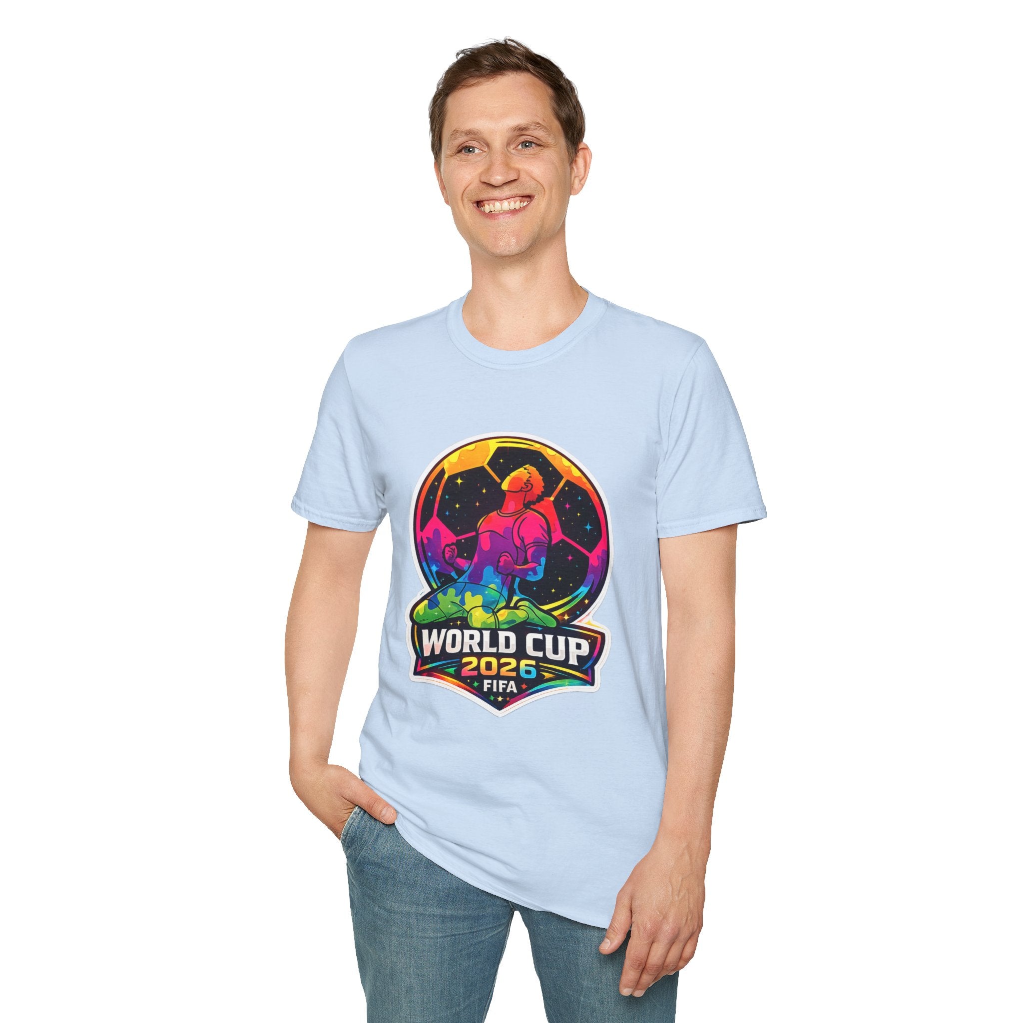 Soccer T‑Shirt — Colorful Retro Player Graphic