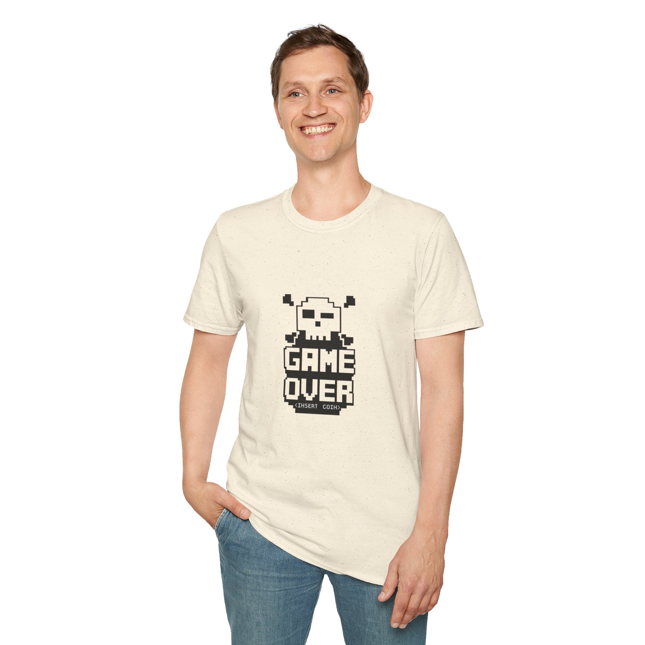 Game Over T-Shirt — Retro Pixel Skull Gamer Tee