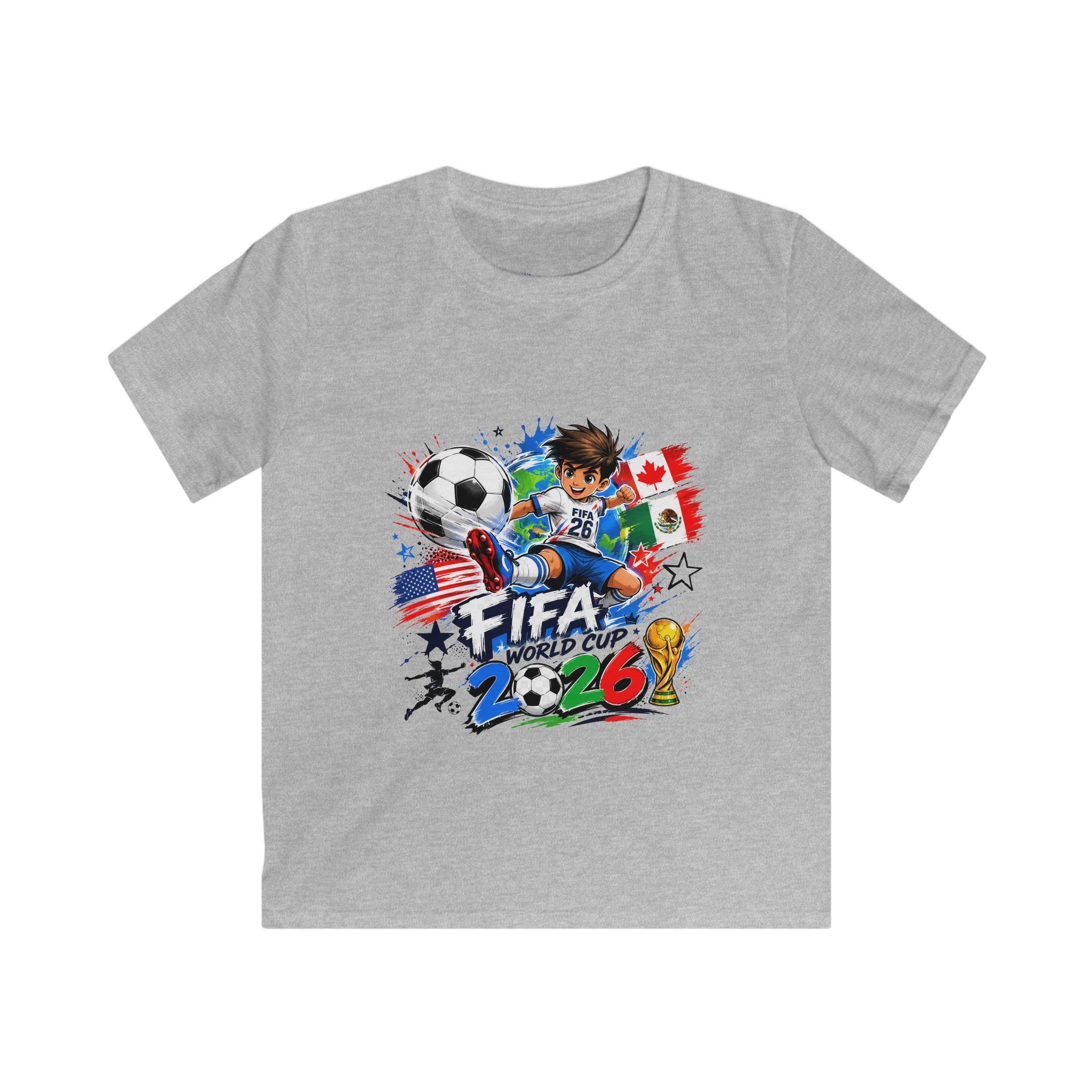Kids Soccer  2026 Tee cartoon character