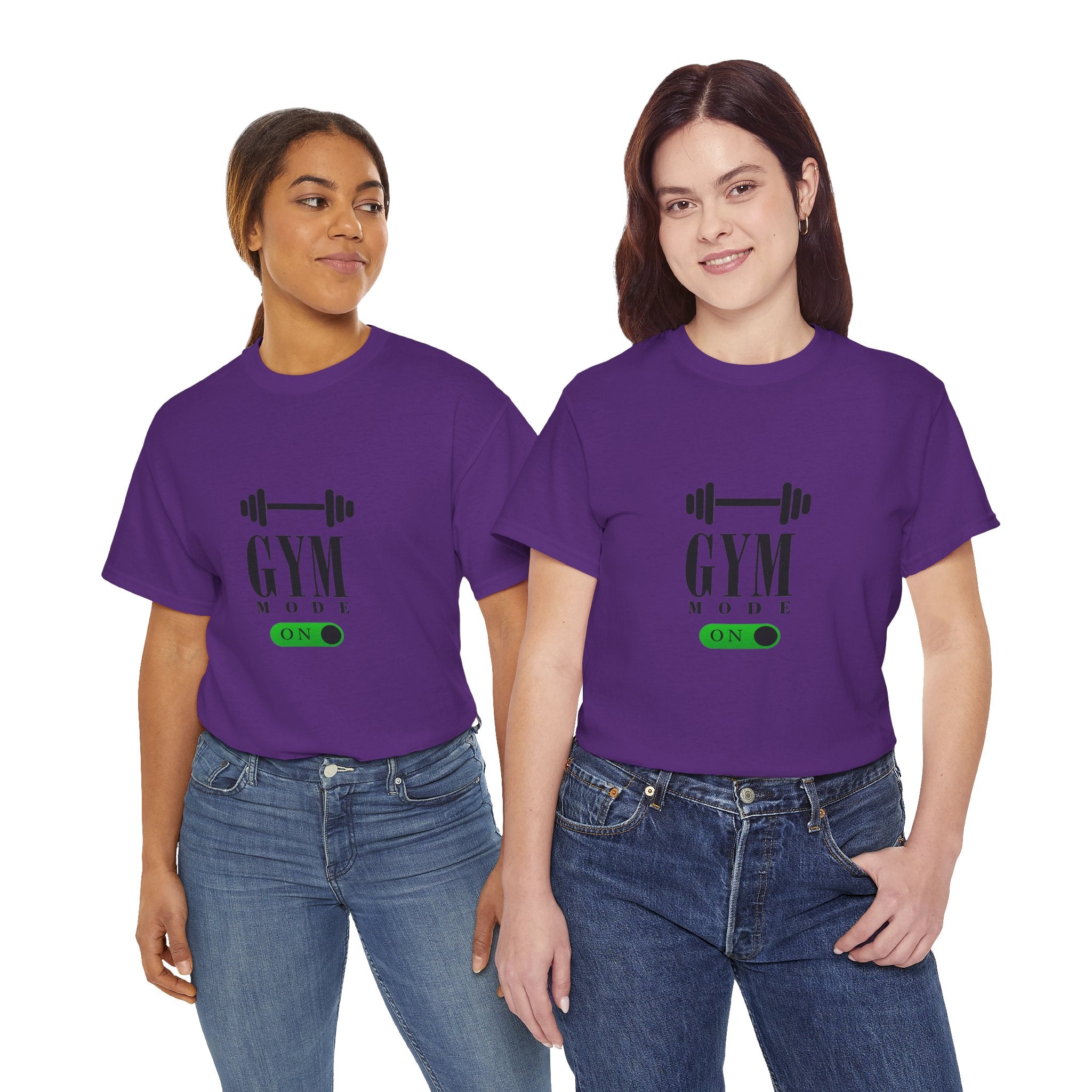 Gym Mode On T-Shirt — Workout Tee with Barbell Graphic