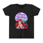 Birthday Youth Tee - Cute Mermaid "Happy Birthday" Graphic