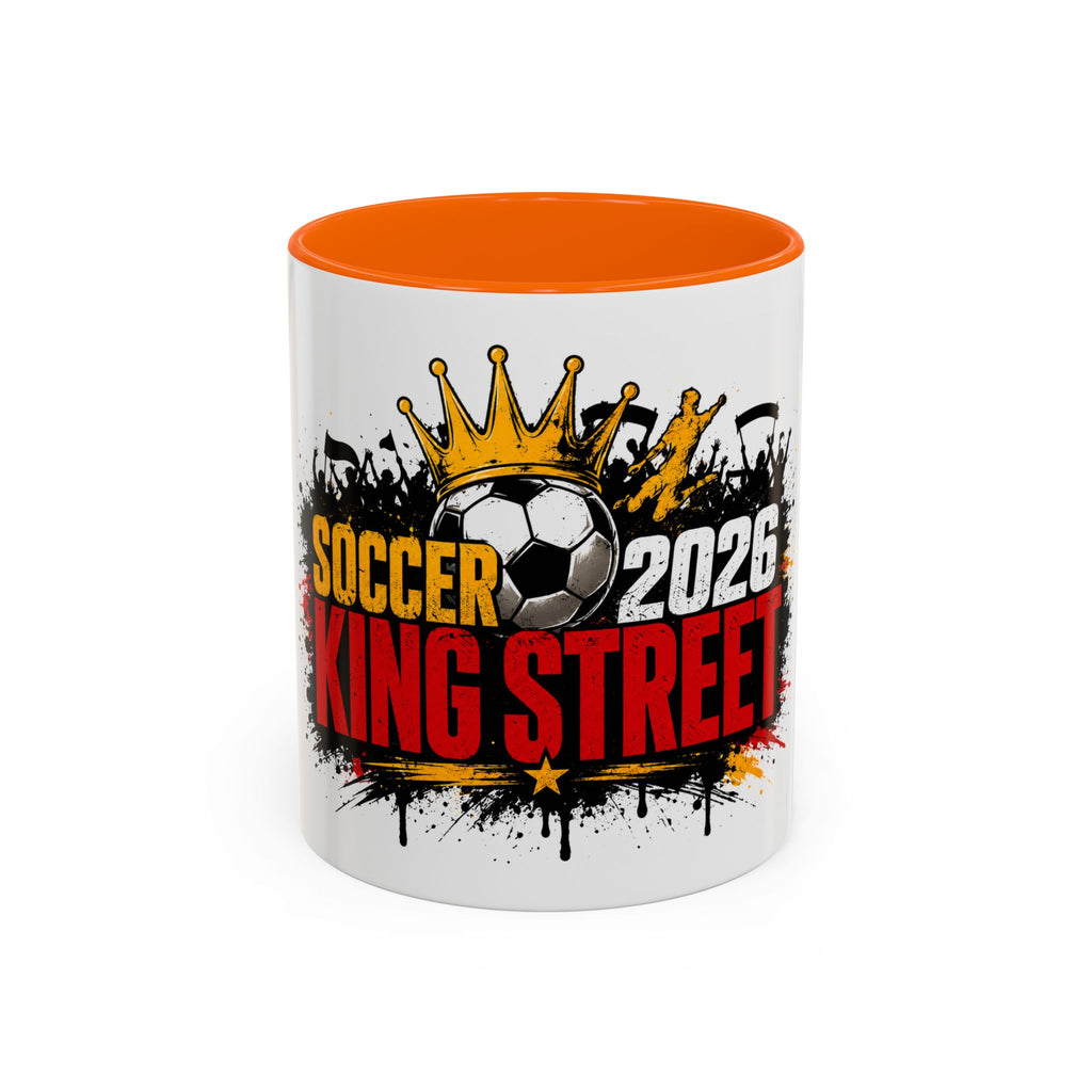 Soccer King Street 2026 Accent Coffee Mug — Crowned Soccer Ball Design (11/15oz)
