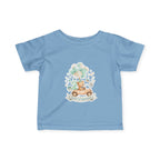 Baby 2nd Birthday Tee - Cute Bear in Car with Balloons Infant Shirt