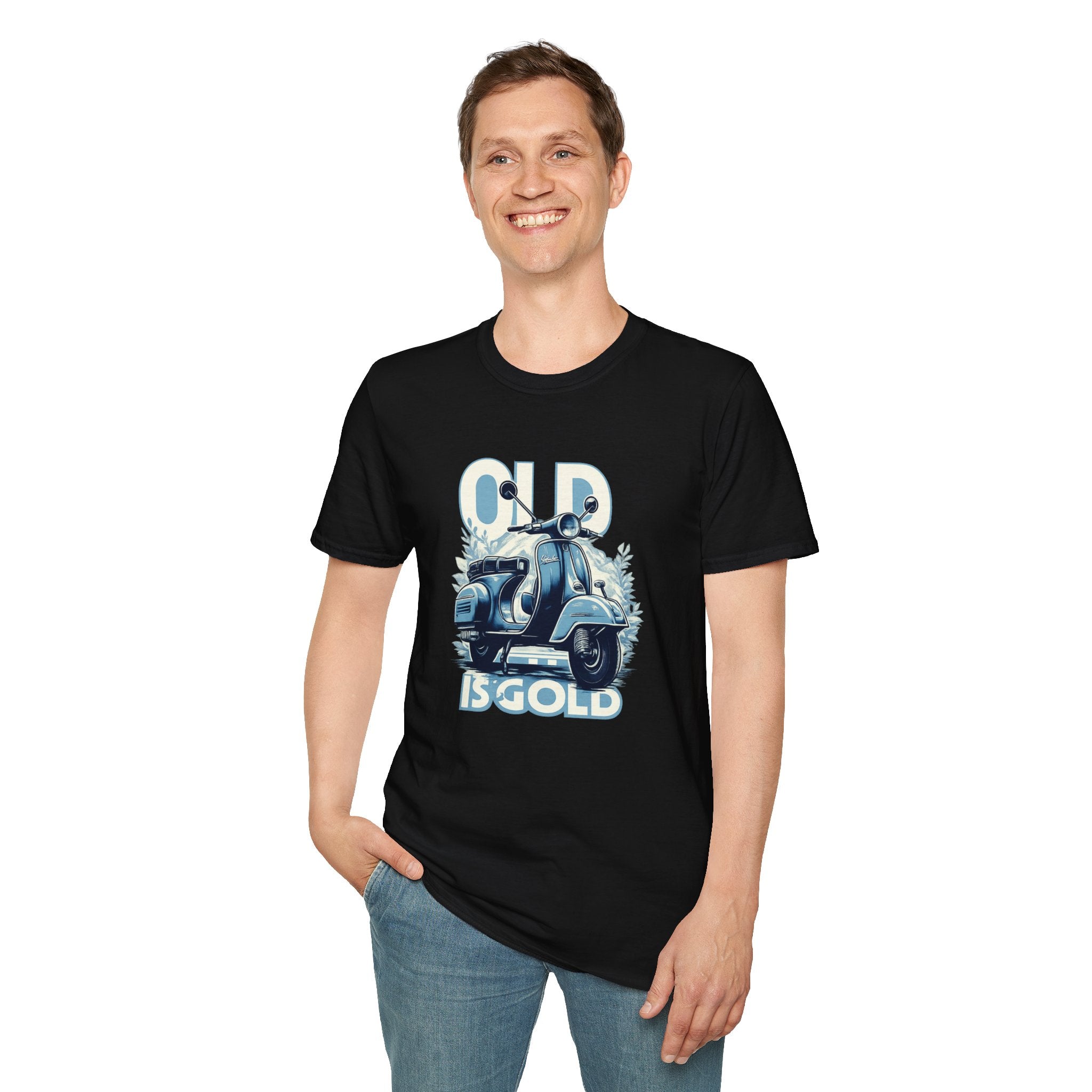Vintage Scooter T‑Shirt — "Old Is Gold" Retro Vespa Tee