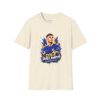 Soccer Player Graphic T-Shirt — 'England Legend' Blue Splash Design