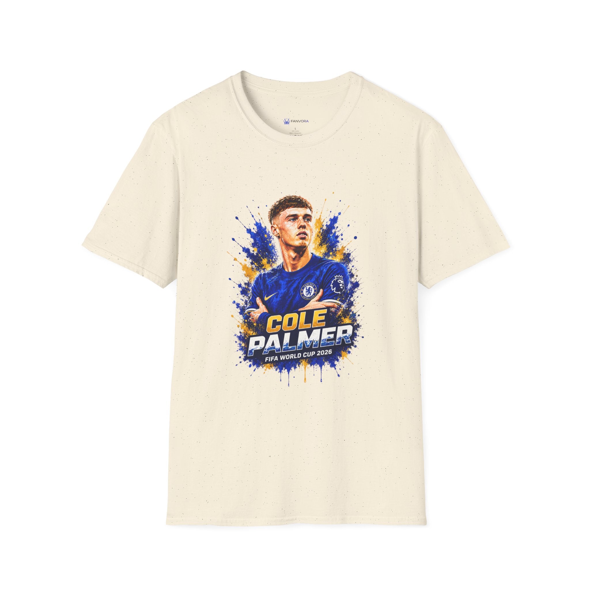 Soccer Player Graphic T-Shirt — 'England Legend' Blue Splash Design