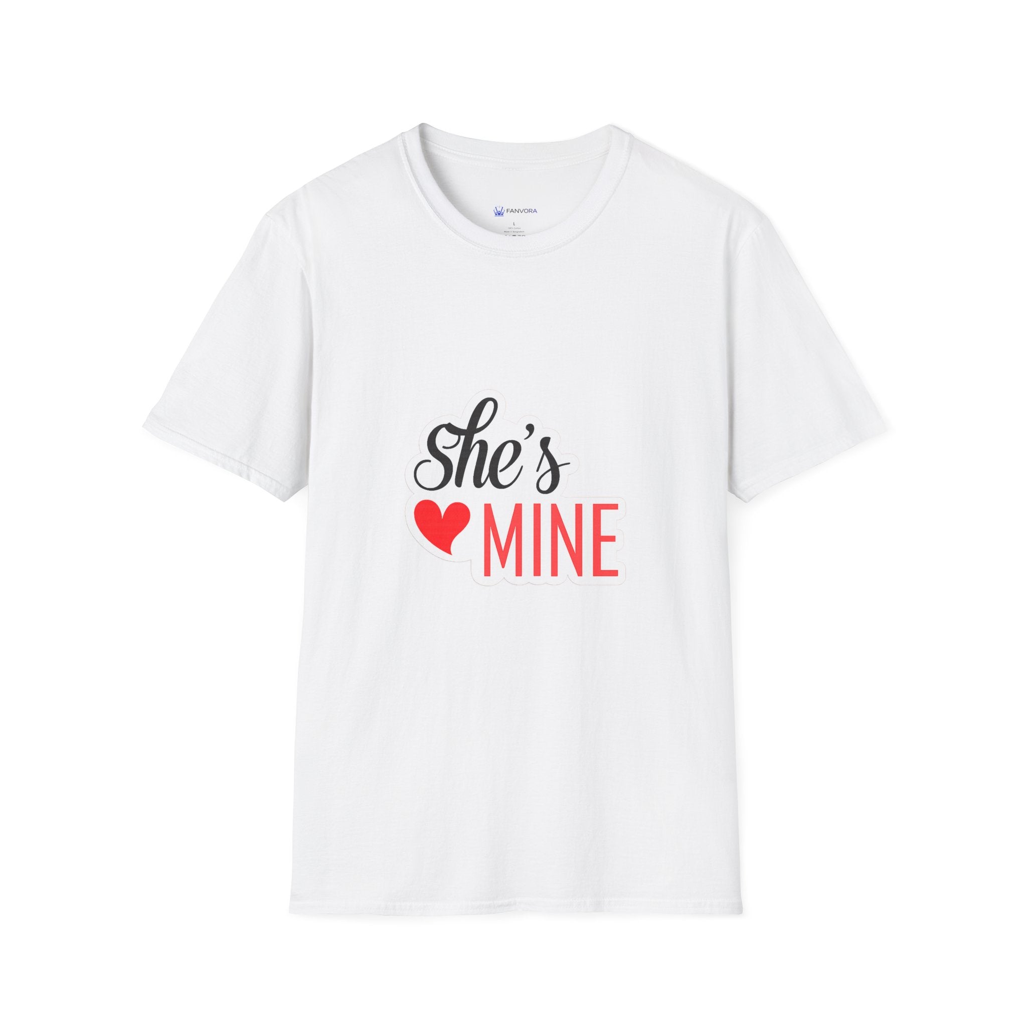 She's Mine T-Shirt — Cute Couples Heart Graphic Tee