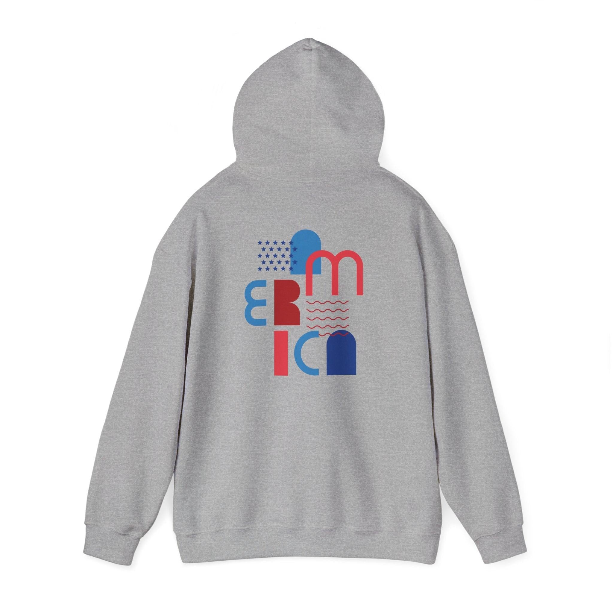 American Patriot Graphic Hoodie — Patriotic Fourth of July Sweatshirt.