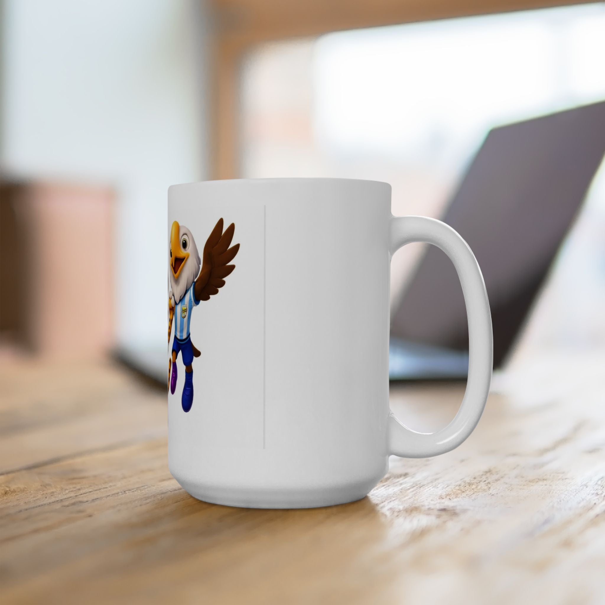 Soccer Mascot Ceramic Mug — Cute Animal Team Coffee Cup (11oz & 15oz)